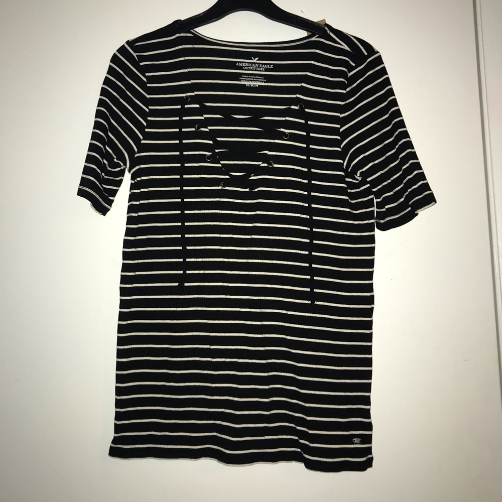 AE stripped corset t-shirt